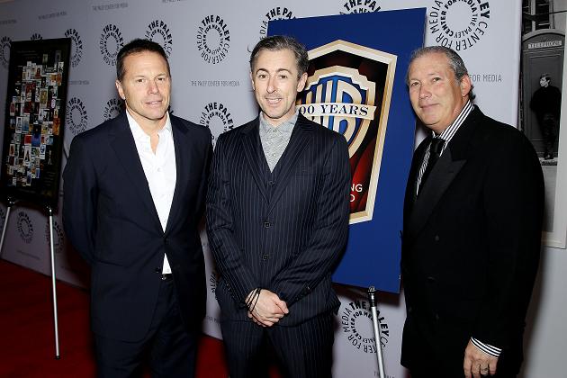 (L to R) Bill Gerber, Alan Cumming, and Warner Home Entertainment EVP Jeff Baker yesterday (Tuesday, January 29, 2013) celebrated the 90th Anniversary of Warner Bros. Studios at the World Premiere screening New York City of the feature-length documentary Tales from the Warner Bros. Lot, an inside look at the workings of the legendary studio and its history. Screening took place at the Paley Center for Media. The documentary will be part of two new just-released Warner box sets, “The Best of Warner Bros. 100 Film DVD Collection” and “The Best of Warner Bros. 50 Film Blu-Ray Collection,” the largest ever collections of their kind in the history of home entertainment. Gerber produced the documentary with Gary Khammar, who directed. Designer Bill Gold, a veteran of six decades of advertising at Warner Bros. whose work is included in the collections, also attended.