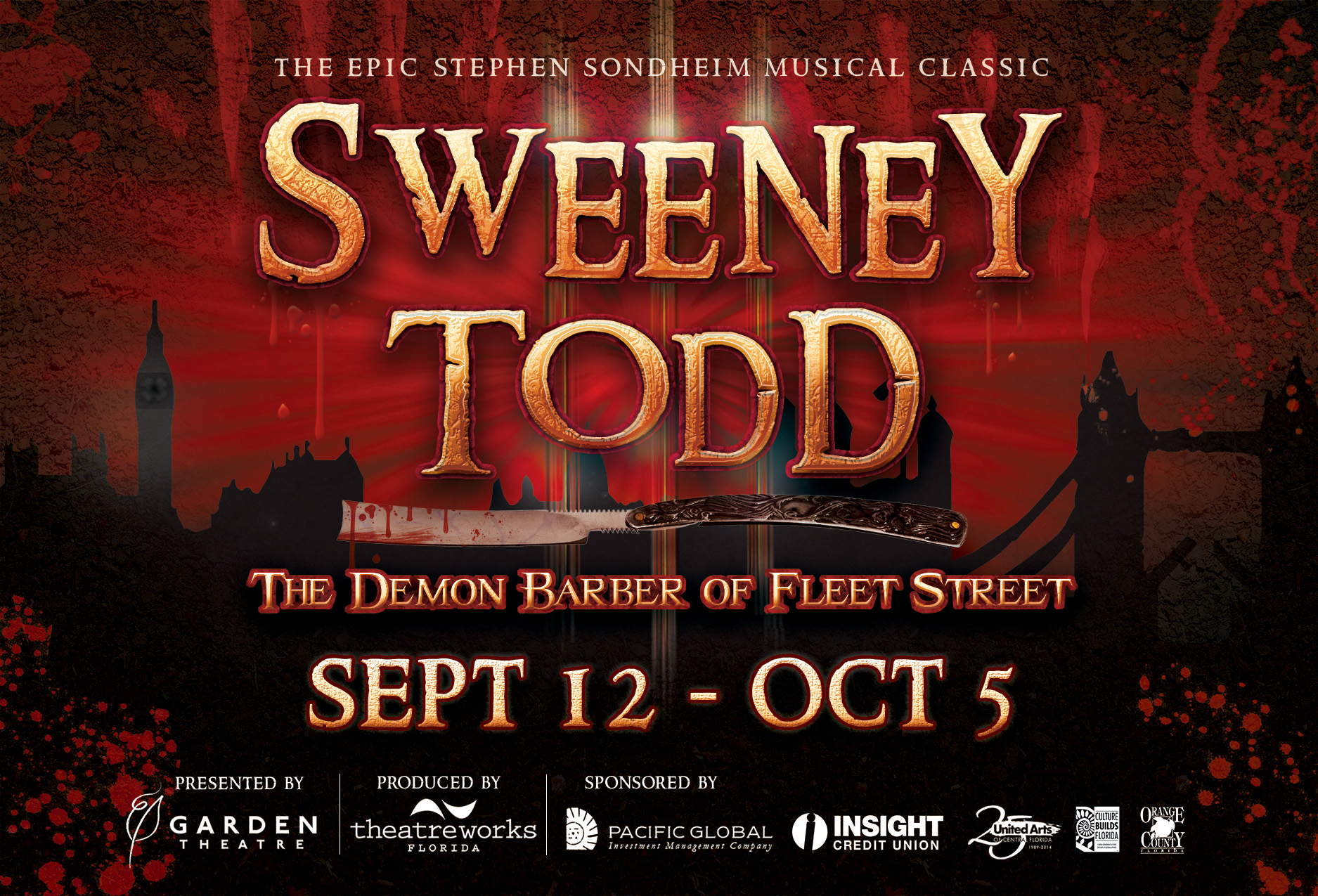 Sweeney Todd Logo with Sponsors